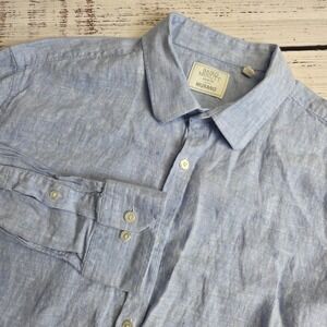 Baird‎ Mcnutt Linen Murano Men's XL Light Blue Long Sleeve Button Up Casual